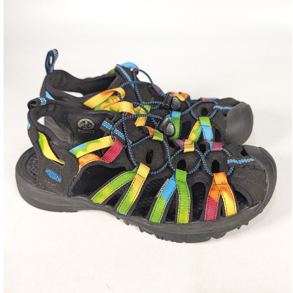 Keen Whisper Rainbow Tie Dye Waterproof Sport Sandals Black Womens 10 1025061